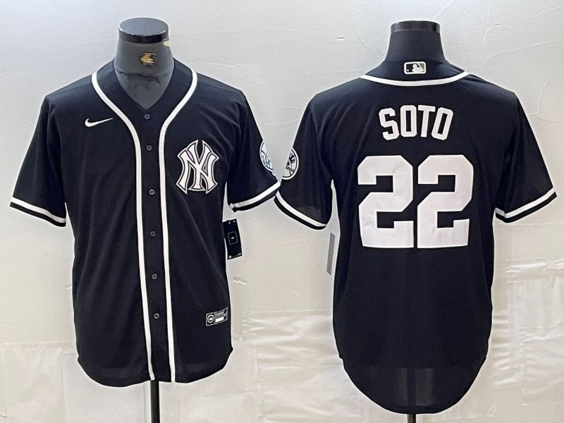 Men New York Yankees 22 Soto Black Second generation joint name Nike 2024 MLB Jersey style 4